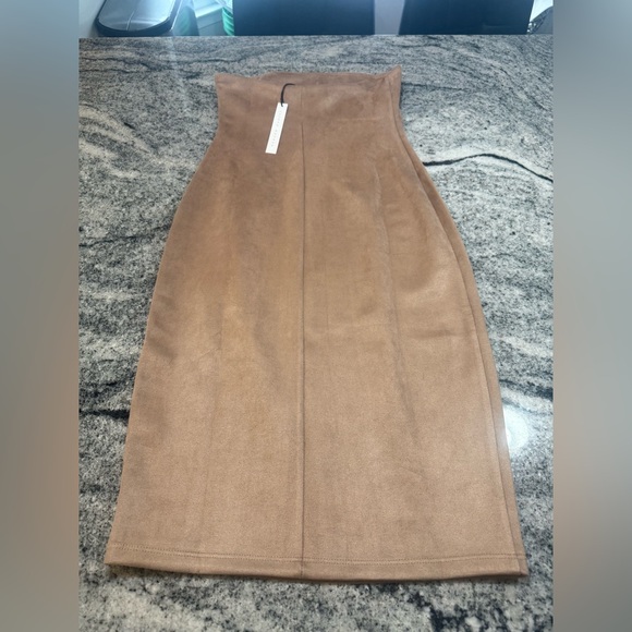 Susana Monaco Faux Suede Tube Dress, Sand - Picture 7 of 11